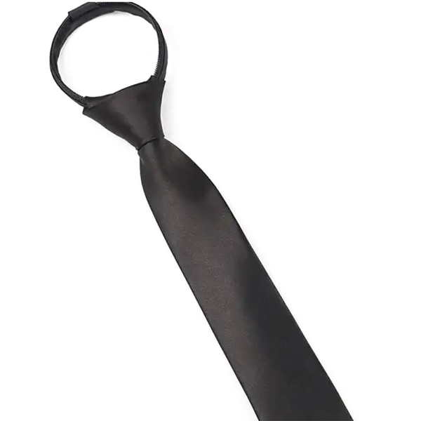 Färdigknuten slips Enfärgad Vuxen 48 x 5 cm - Flera färger Black