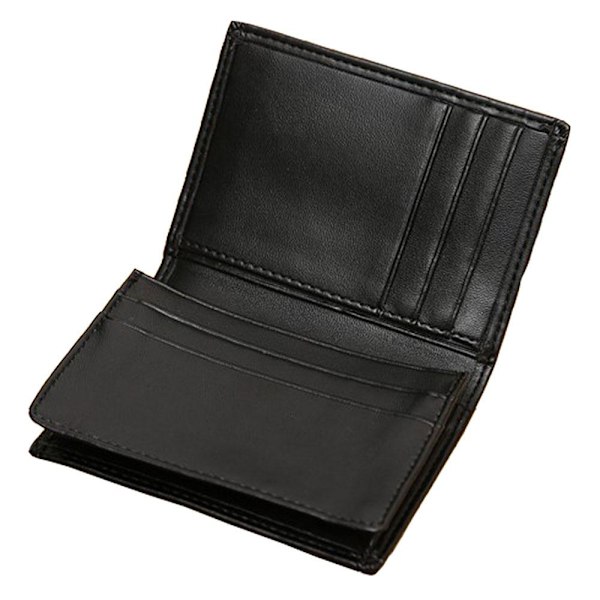 Stilren kortplånbok i slätt svart läder Svart 56ba | Fyndiq