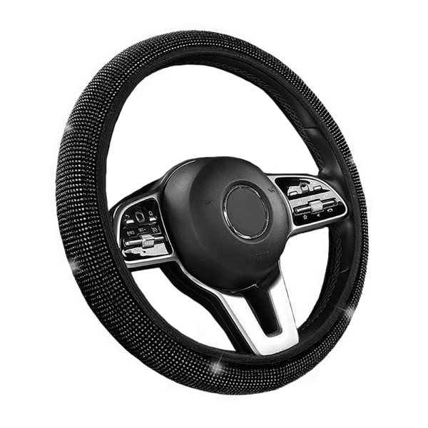 Glam Steering Wheel Cover / Steering Wheel Cover Bling Strass Diamond - Velg farge Black