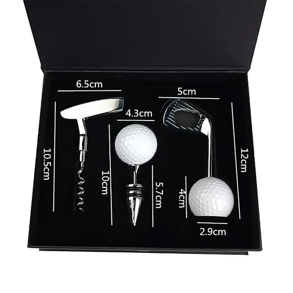 Presentbox Golftema SET 3 delar Korkskruv Vinkork Flasköppnare