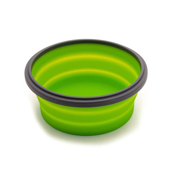 Sammenleggbar matboks / oppbevaringsboks i silikon 500 ml Rund - Fle Green
