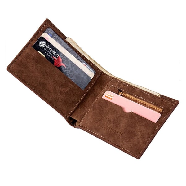 Mjuk smidig plånbok med myntfack - Brun Brun