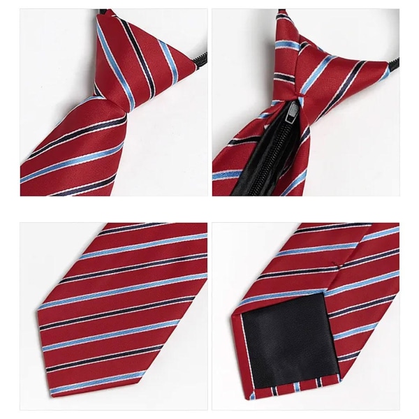 Färdigknuten slips med mönster Vuxen 48 x 8 cm - Flera varianter Röd