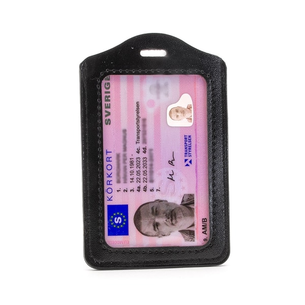 2-pak ID-holder Kortholder PU Pass-kort / ID-kort - Sort Black