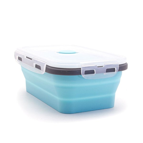 Kokoontaittuva ruokalaatikko / säilytyslaatikko silikonissa 800 ml - Useita eläimiä Light blue