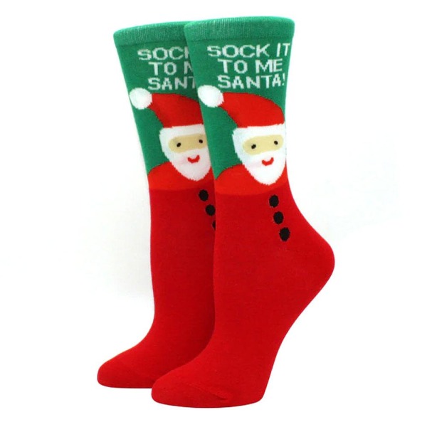 Julstrumpor i bomull - Sock it to med Santa Mörkgrön