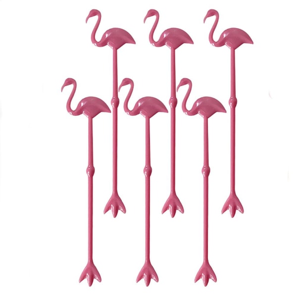 6 pack drinkpinnar - Flamingo Rosa