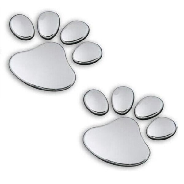 Bildekor klistremerker poter hund 3D - Flere farger Silver