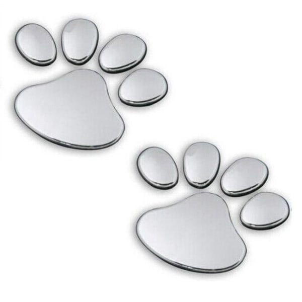 Bildekor stickers tassar hund 3D - Flera färger Silver