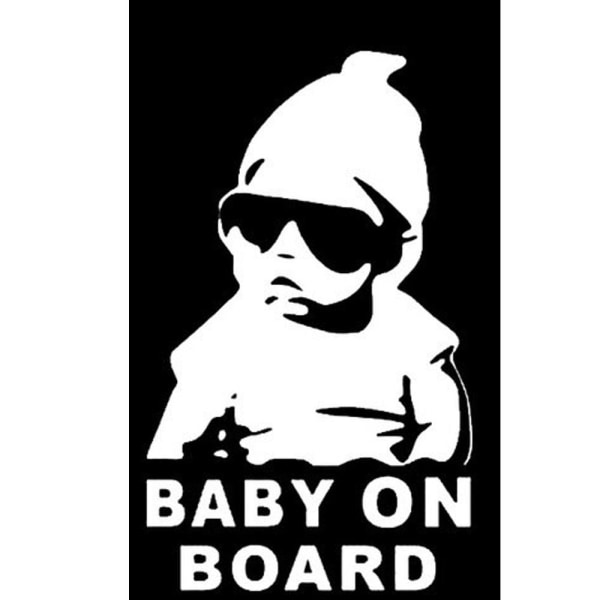 Dekal for bil - Baby on Board White
