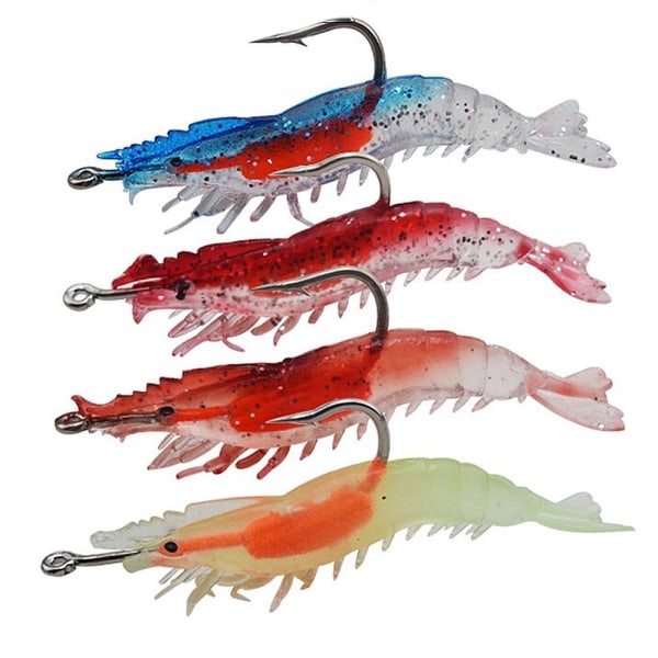 4-pak Jigs Shrimp i forskellige farver