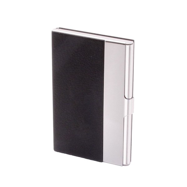 Kortfodral / Korthållare Card Case Stainless / Leather - Svart Svart
