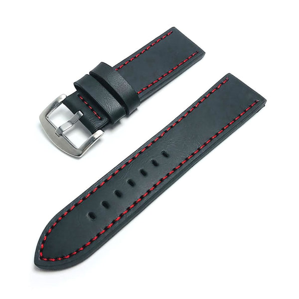 Klockarmband Läder Rejält 20 mm - Flera färger Red