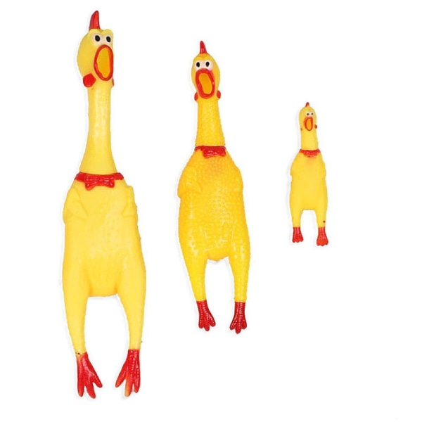 Pipleksak gummikyckling - Flera storlekar S