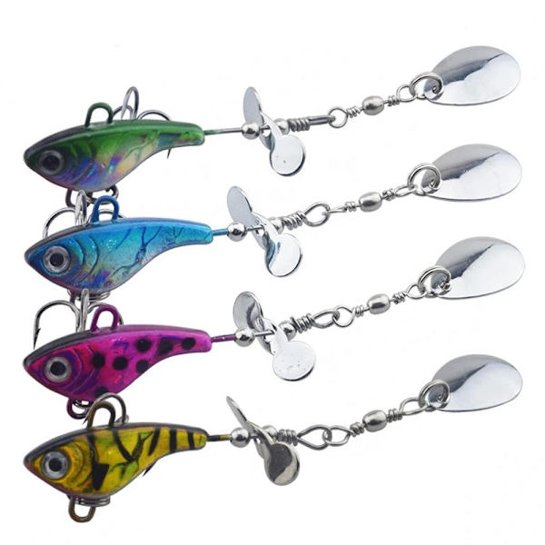 4-pack VIB-drag m propeller / sked 11,5 g - Olika färger