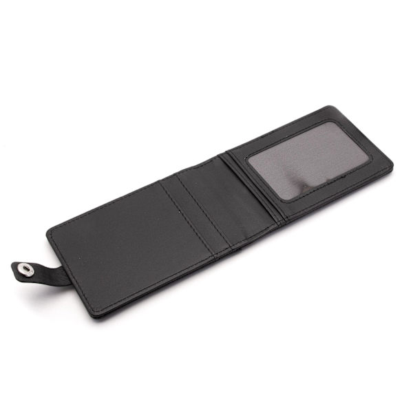 Sammenleggbar solid ID-holder / kortholder + lang stropp - Velg farge Black