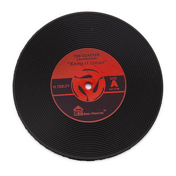 6 stk. glasunderlag - Vinylplade