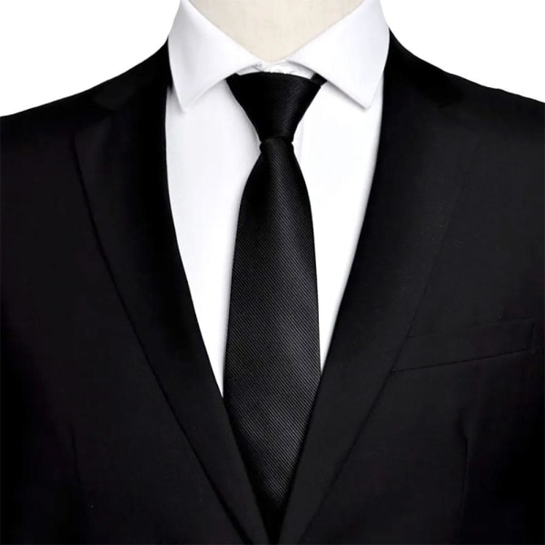 Färdigknuten slips med mönster Vuxen 48 x 8 cm - Flera varianter Svart