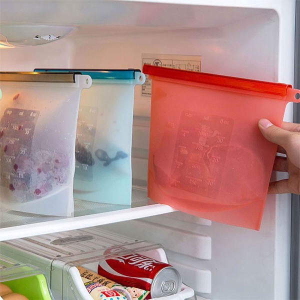 Genanvendelige lufttætte silikoneposer 2 stk. (1 l + 1,5 l)