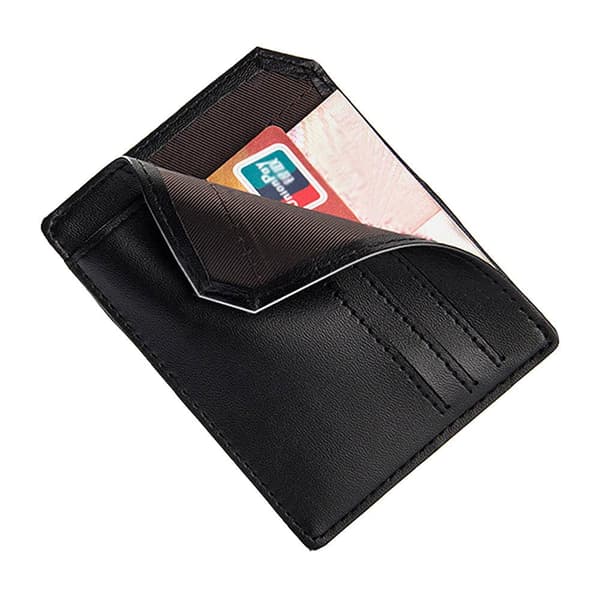 Slimmat kortfodral med öppet mittfack \"George\" Black
