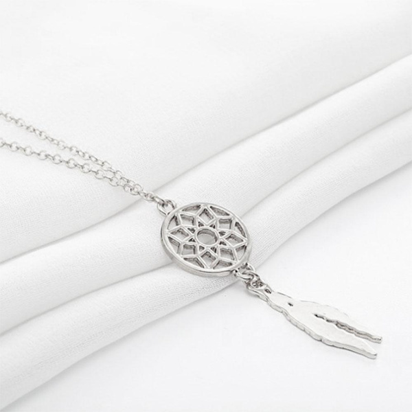 Halsband med hänge - "Dream Catcher" Silver / Guld Guld