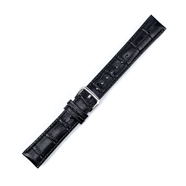 Elegant klockarmband i konstläder - Välj storlek / färg Black 22 mm