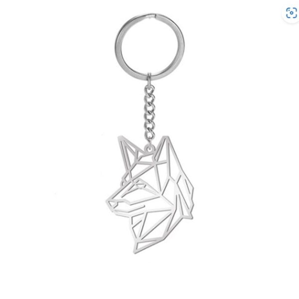 Nøkkelring - Animal abstrakt i metall - Velg modell Silver Hund 1