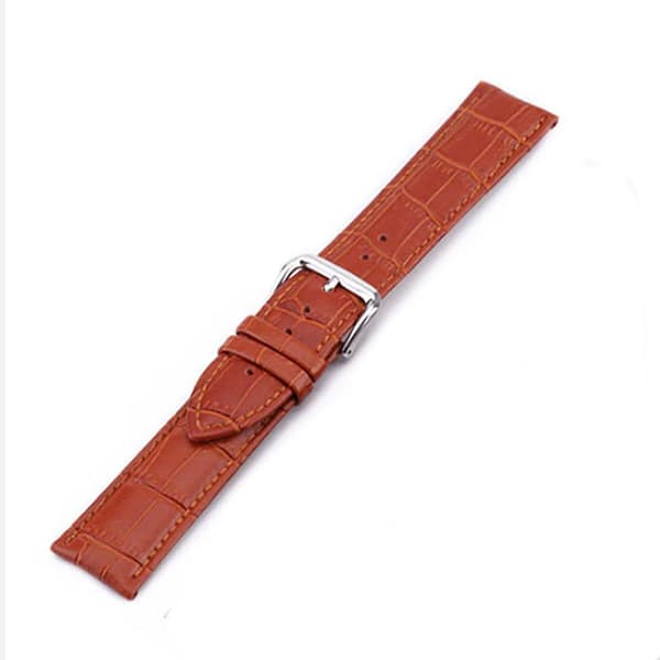 Nahkainen rannekoru kelloon 20 mm - Eri värejä Light brown