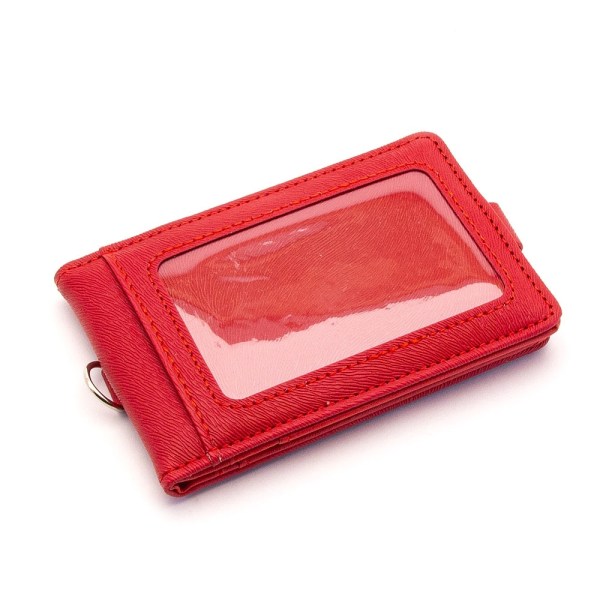 Sammenleggbar solid ID-holder / kortholder + lang stropp - Velg farge Red