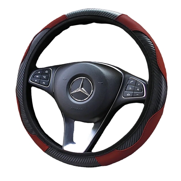 Rejäl Rattmuff / Rattskydd Racing Sport Läder - Flera färger Dark red