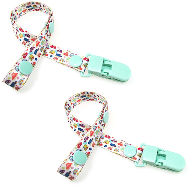 2-pack Napphållare / Nappklämma Ställbar längd - Välj mönster Bilar