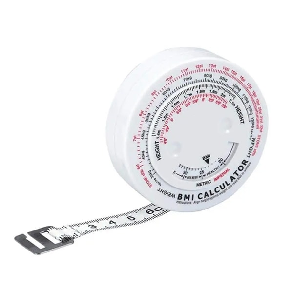 BMI-kalkulator / Body tape måle fitness vekttap White