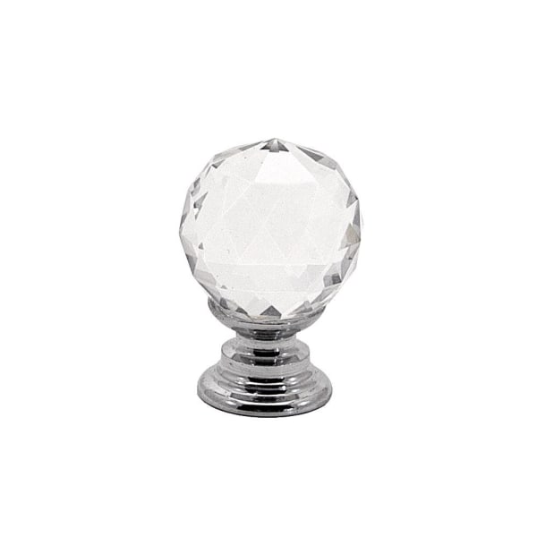 Knopper 2-pak - Diamant / Krystal med sølvfod Silver