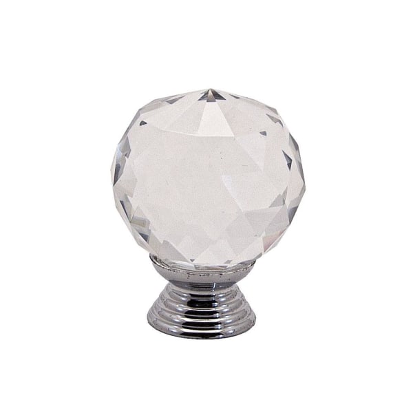 Knotter 2-pakning - Diamant / Krystall med sølvbunn Silver