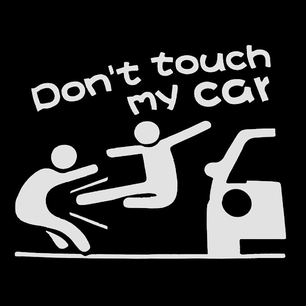 Dekal till bil "Don't touch my car" - Flera färger grå