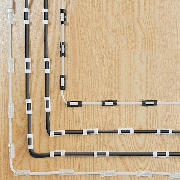 Kabelklips 20-pakning Hvit eller Transparent Transparent