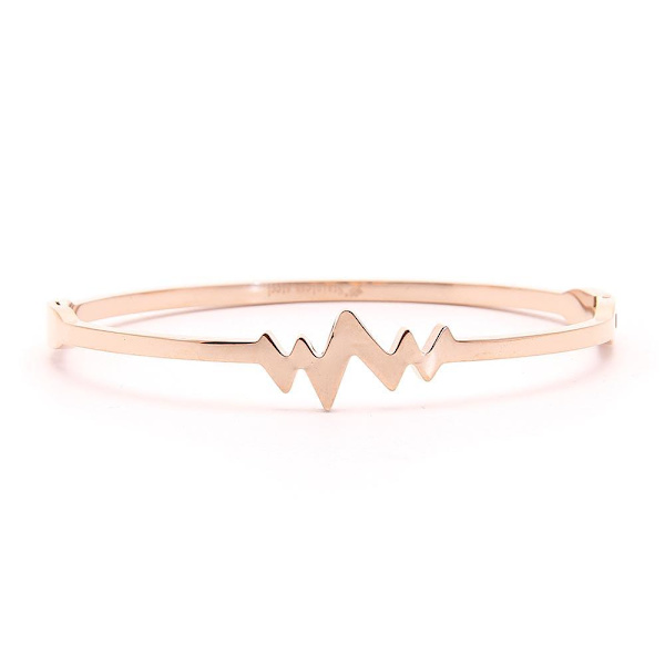 Armbånd Heartbeat Link Solid - Roségull Pink gold