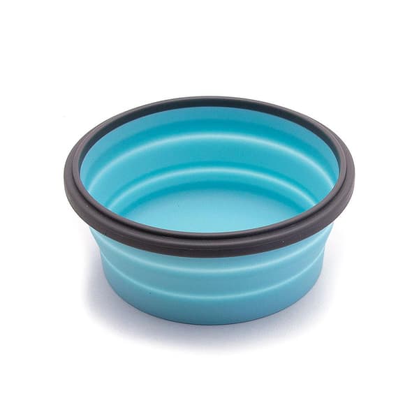 Sammenklappelig madkasse / opbevaringsboks i silikone 500 ml Rund - Fle Light blue