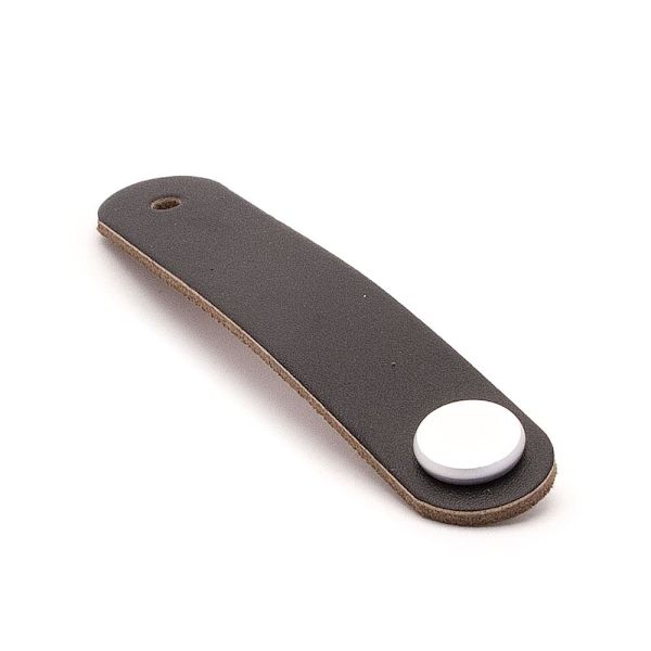 Läderknopp / läderögla 2-pack Black