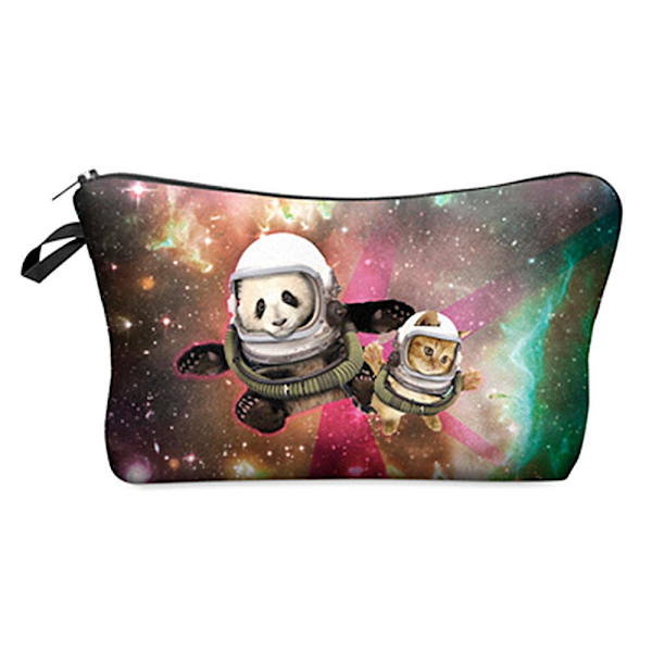 Tuff sminkväska med tryck - "Space Panda" multifärg