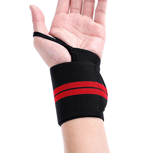 Håndledsstøtte med velcro - Sort / Rød