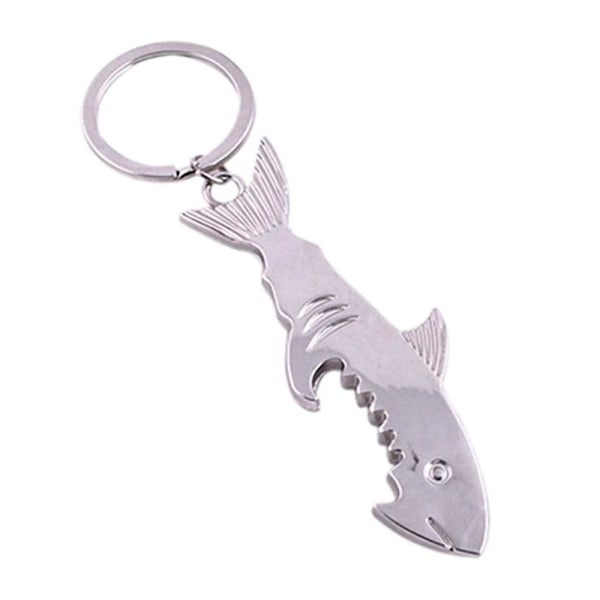 Nøkkelring - Flaskeåpner Shark Silver