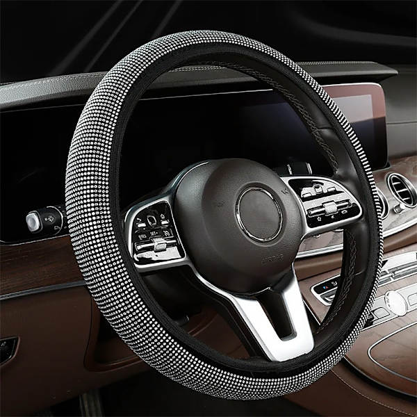 Glamorøs Rattmuffe / Rattbeskyttelse Bling Strass Diamant - Velg farge White