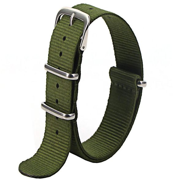 Kellohihna Natohihna / nylonhihna 22 mm eri väreissä Green