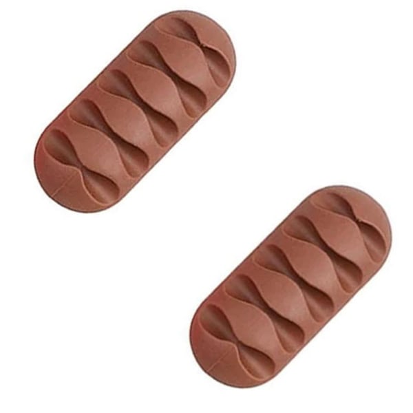 Ledningsholder / kabelarrangør 2-pak - Flere farvevalg Brown