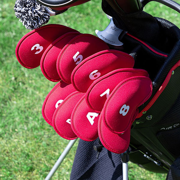 Headcovers till järnklubbor - Set 11 st Red