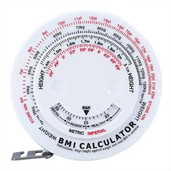 BMI-kalkylator / Kroppsmåttband fitness viktminskning Vit