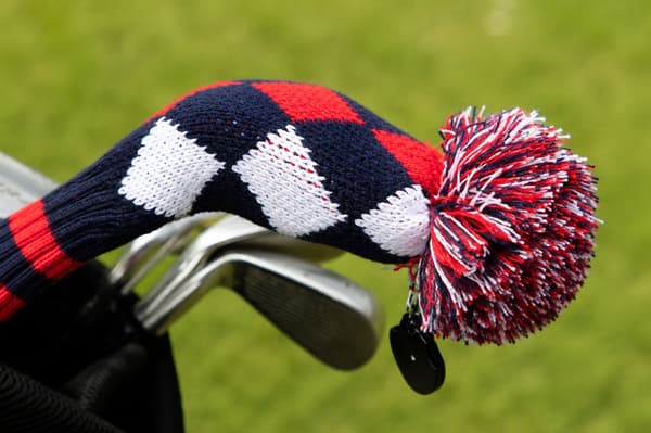 Stickad headcover - Spoon / Fairway - Rutig (röd, blå, vit)