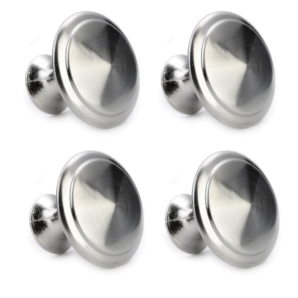 Knoppar 4-pack - Enkla knoppar i metall - Silverfärg Silver