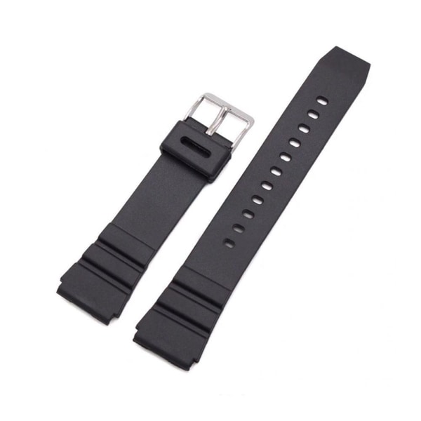 Klockarmband Silikon (Digitalklocka etc) Svart - Flera storlekar Black 22 mm